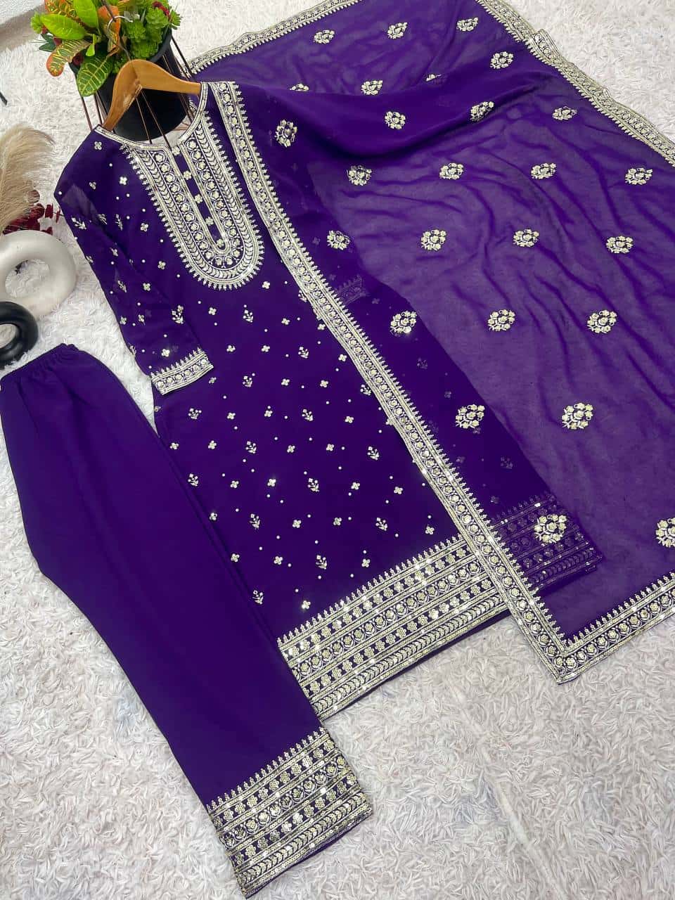 Moti work bollywood designer suit sets