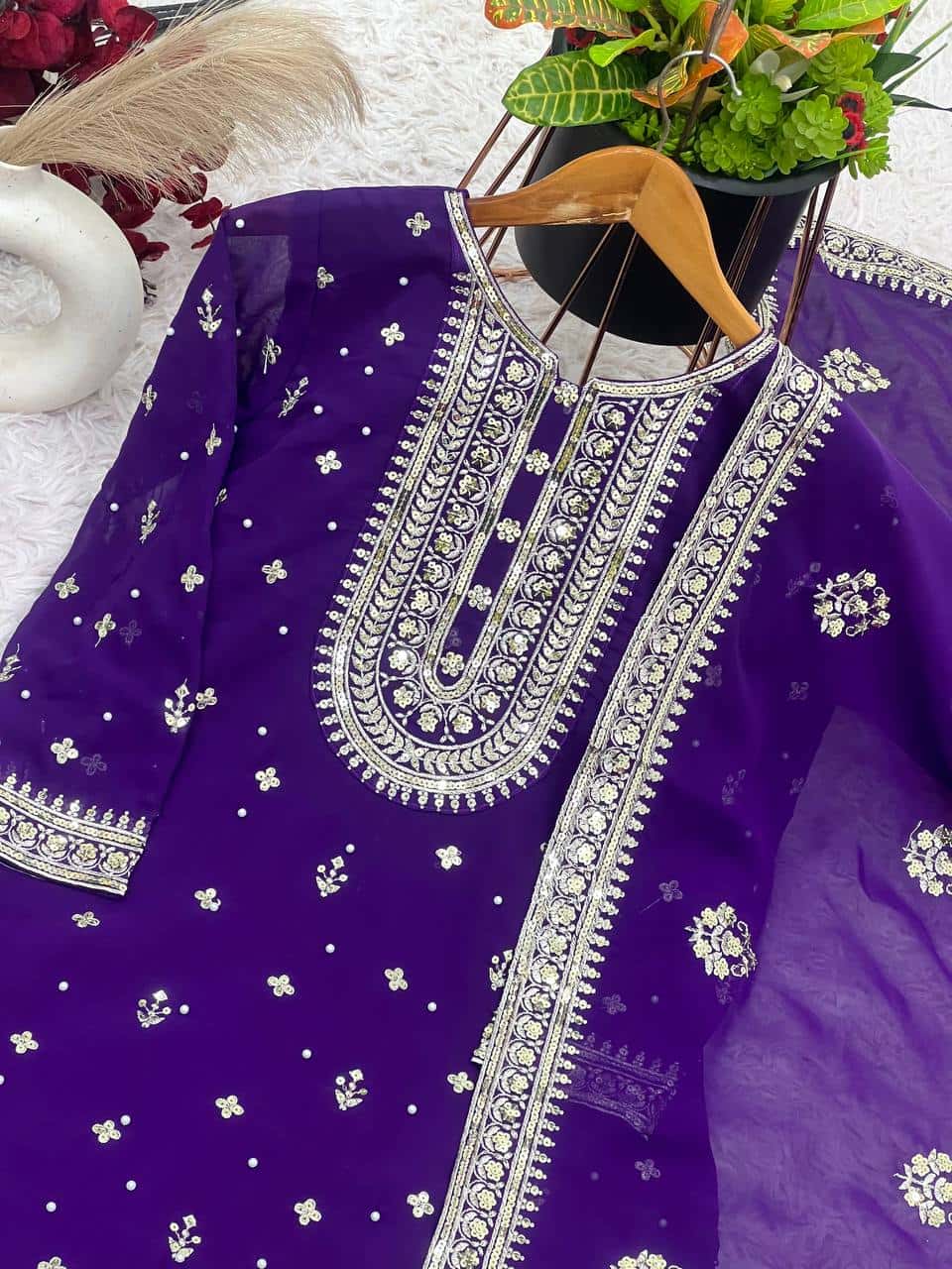 Moti work bollywood designer suit sets