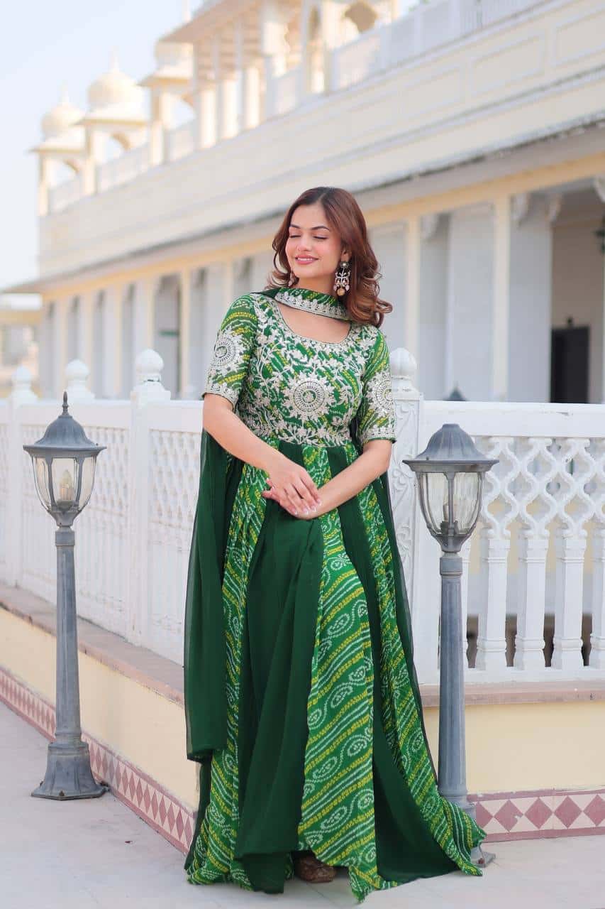 Launching New Festival Bandhej Gown & Duptta