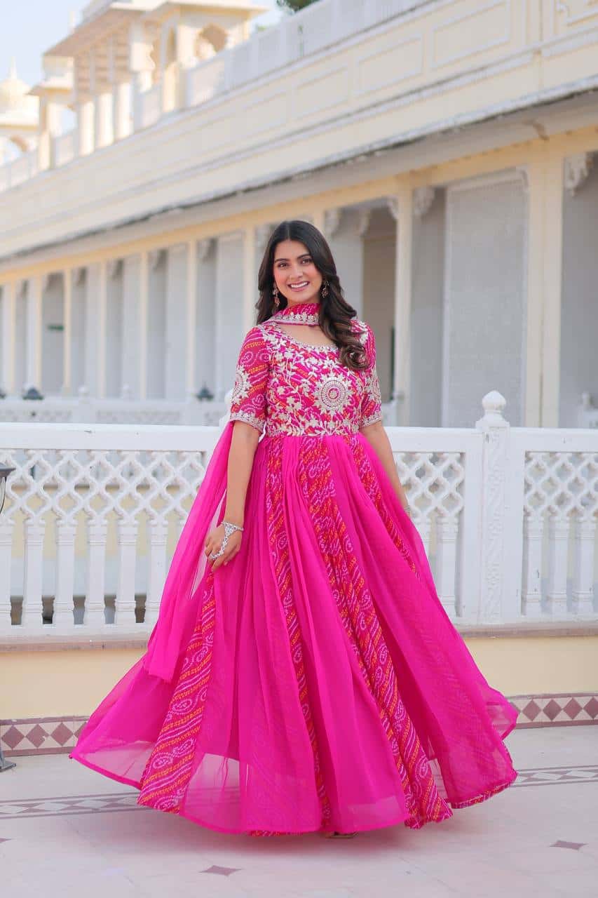 Launching New Festival Bandhej Gown & Duptta