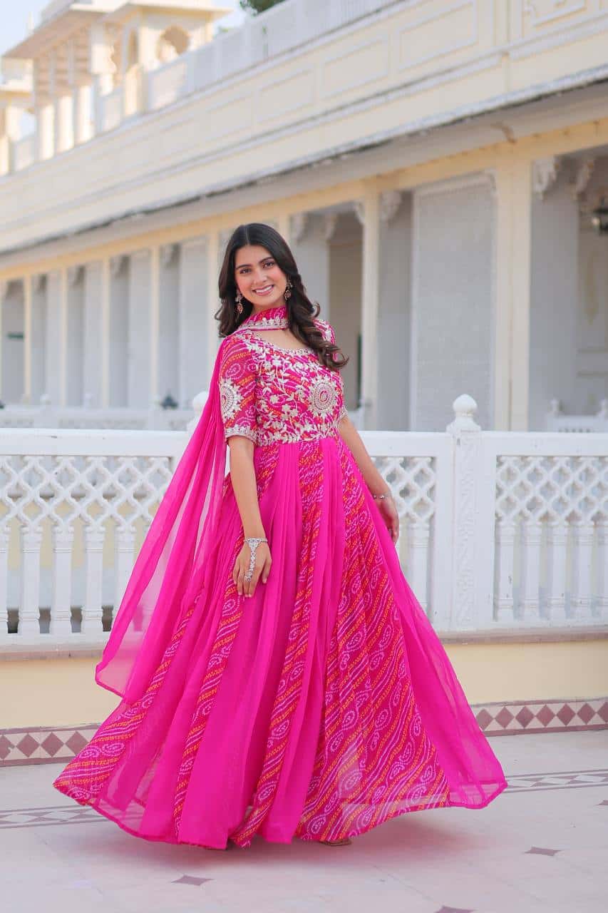 Launching New Festival Bandhej Gown & Duptta
