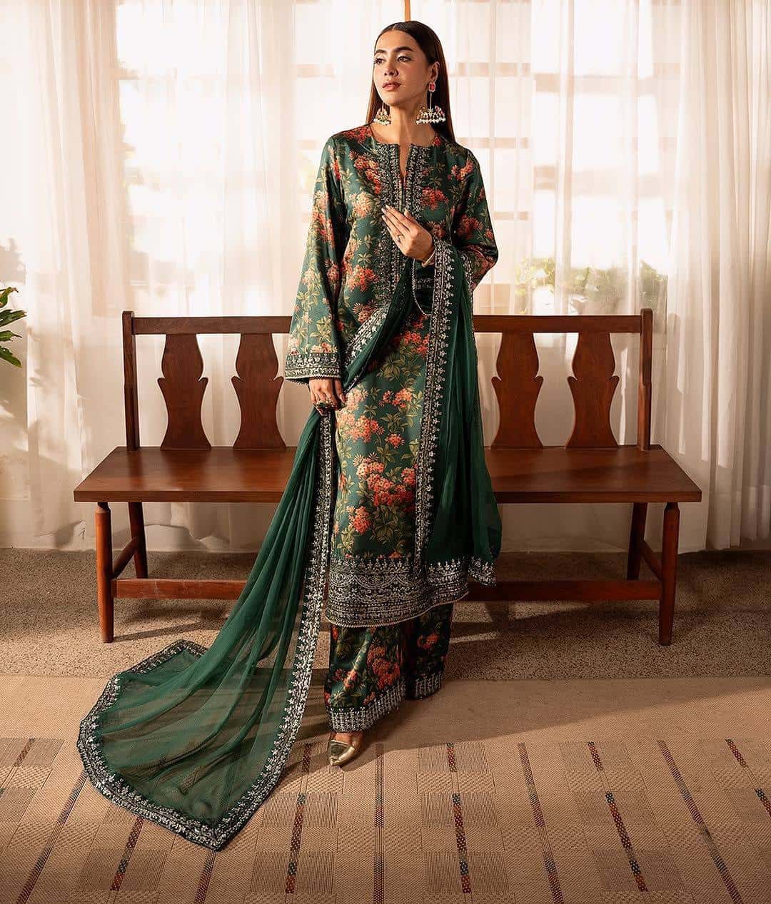 French silk digital print kurta sets