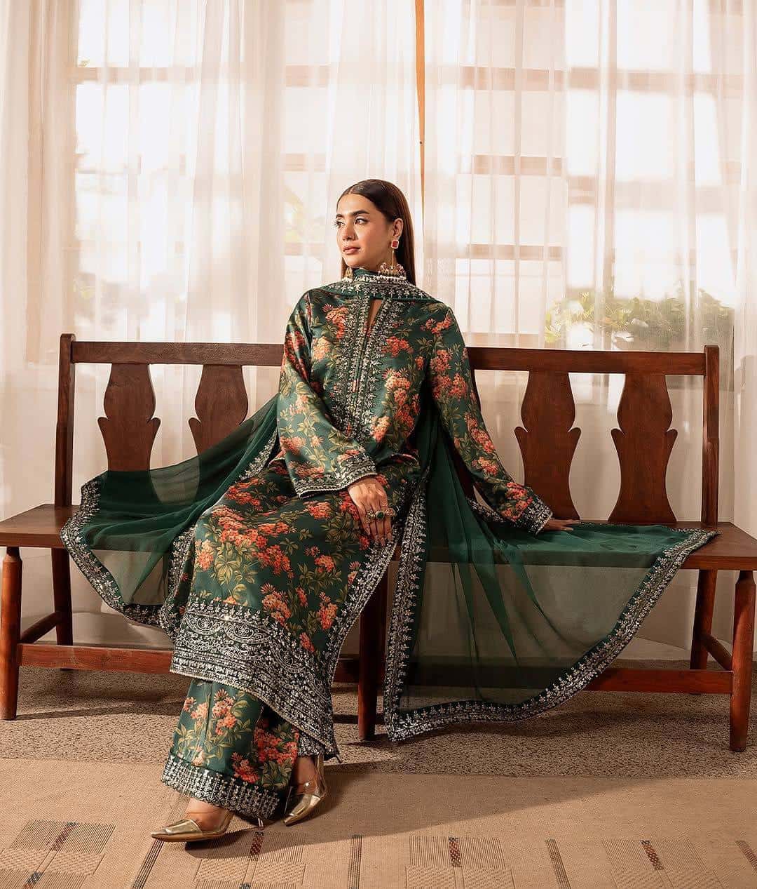 French silk digital print kurta sets