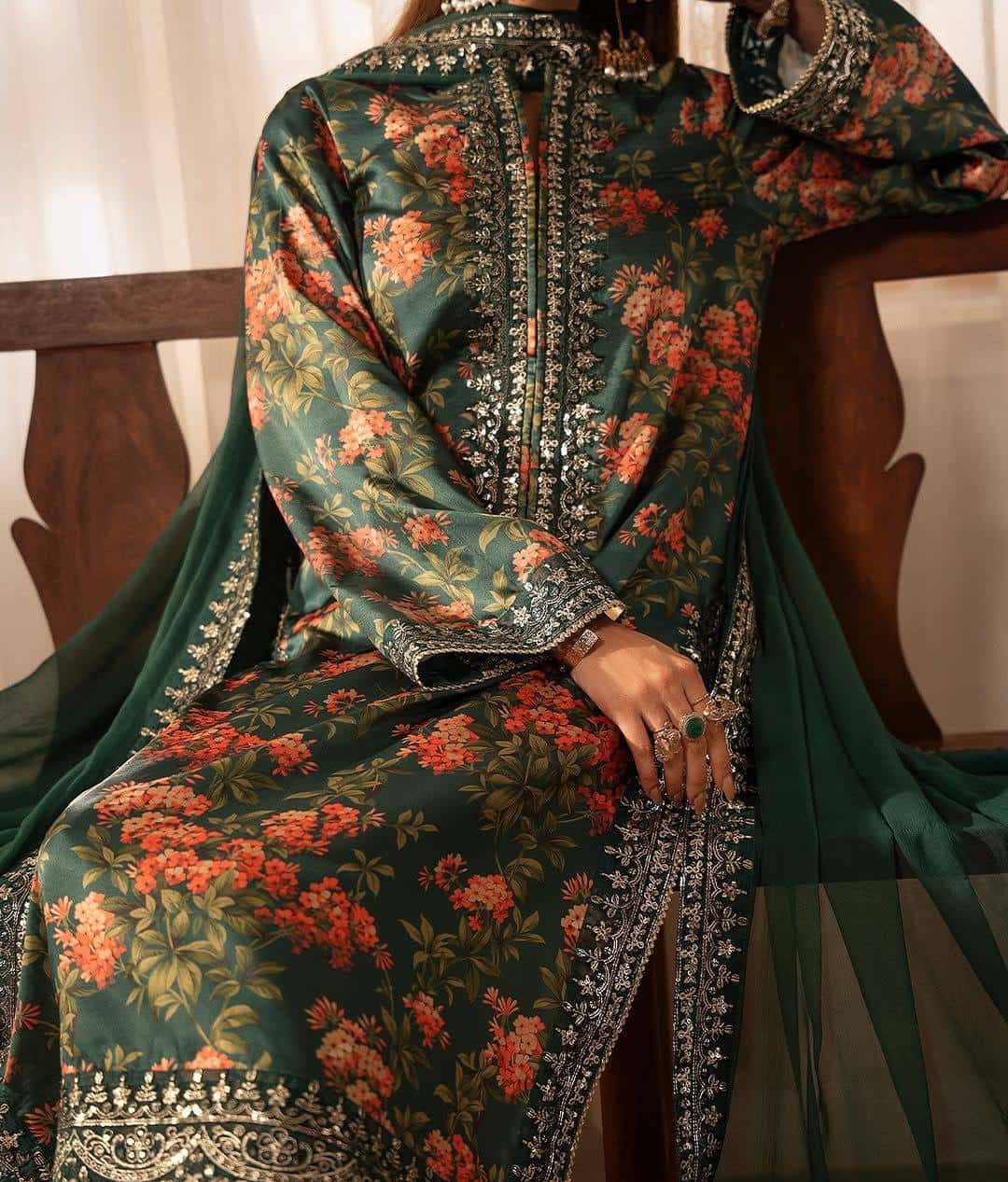 French silk digital print kurta sets