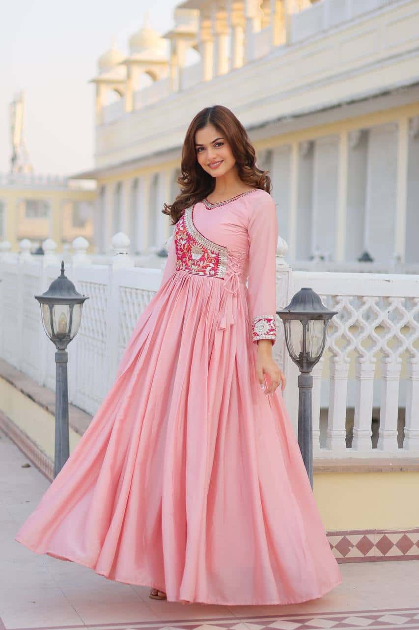 New Festival Bandhej Long Gown with purse