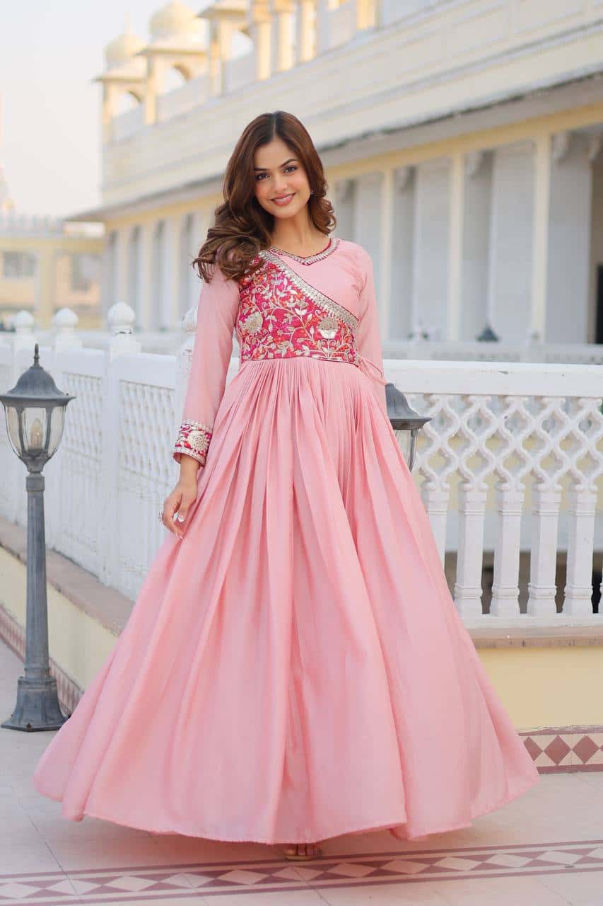 New Festival Bandhej Long Gown with purse