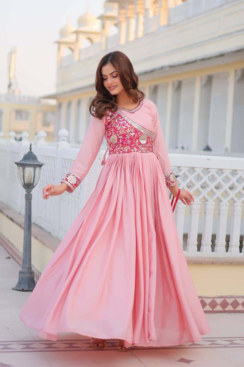 New Festival Bandhej Long Gown with purse