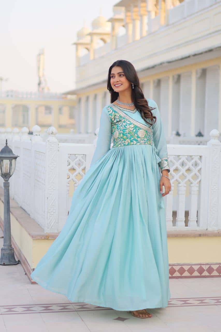 New Festival Bandhej Long Gown with purse