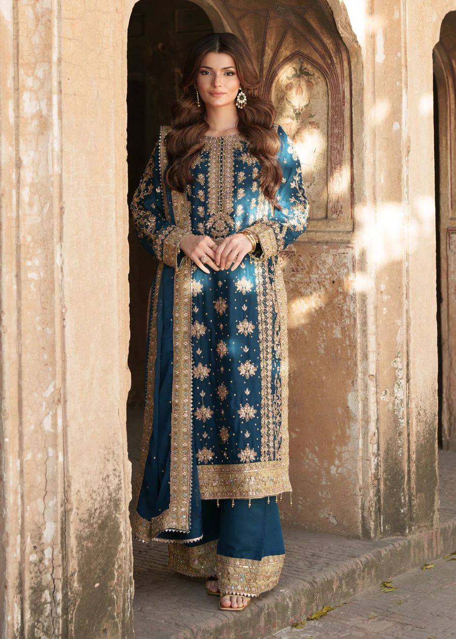 Wedding wear Heavy Georgette Embroidered Top Bottom Set with Dupatta