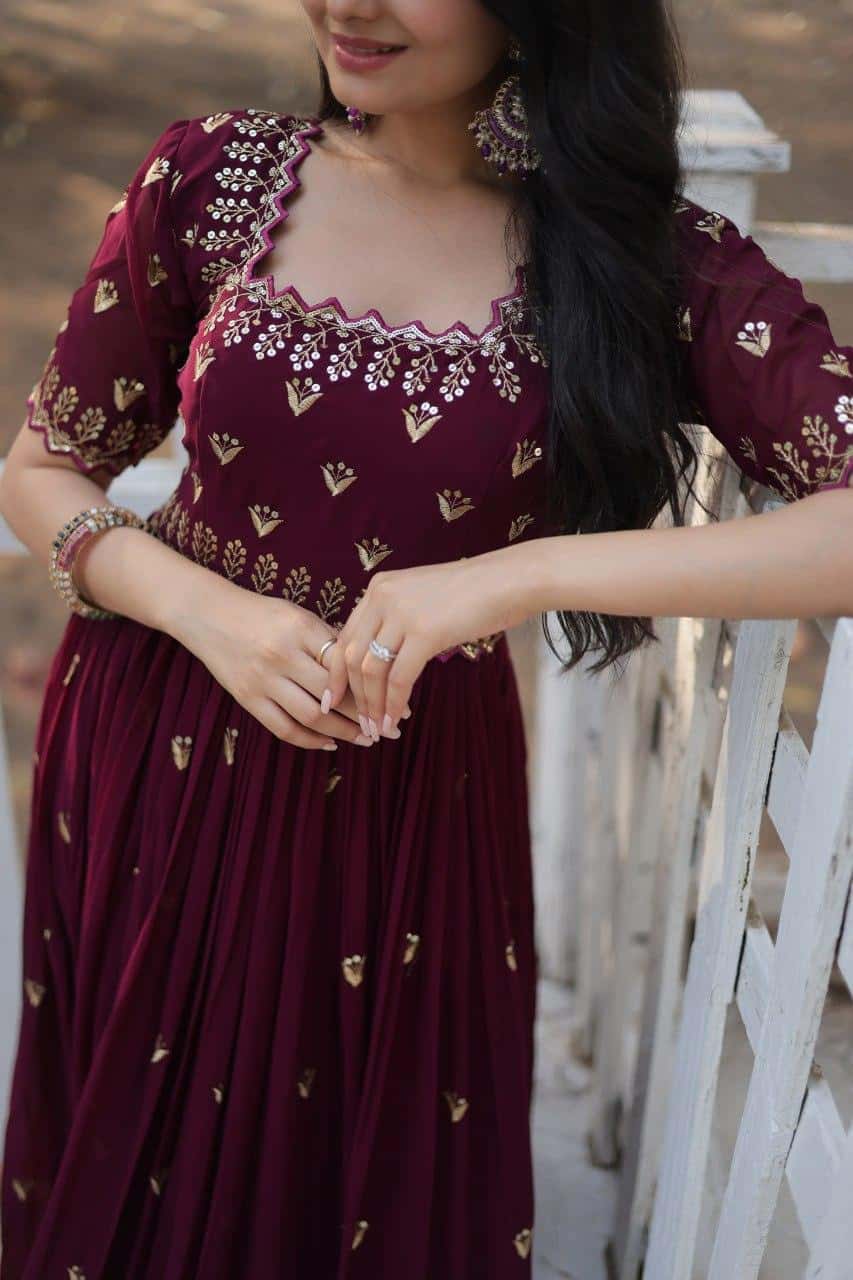 Heavy handwork Sequins work gown for women