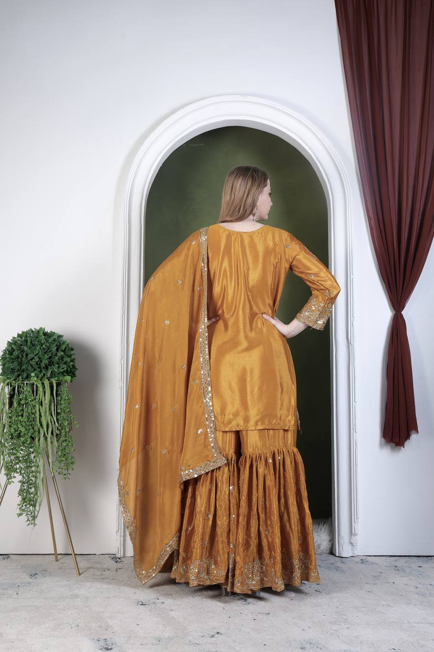 Indian wedding wear silk kurta set for women