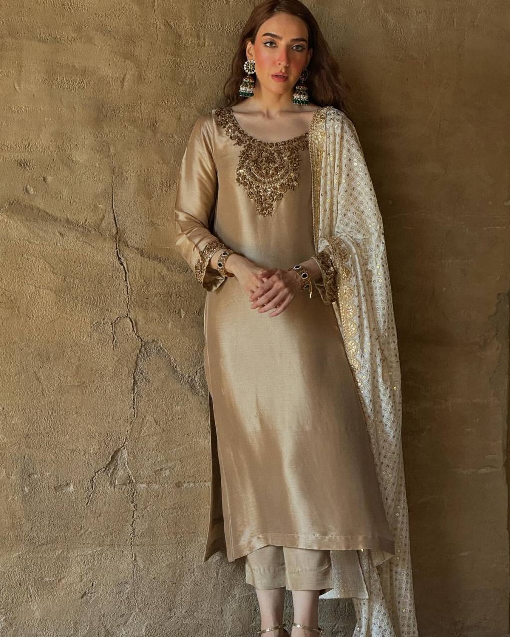 Designer Roman Silk Farshi Salwar Set