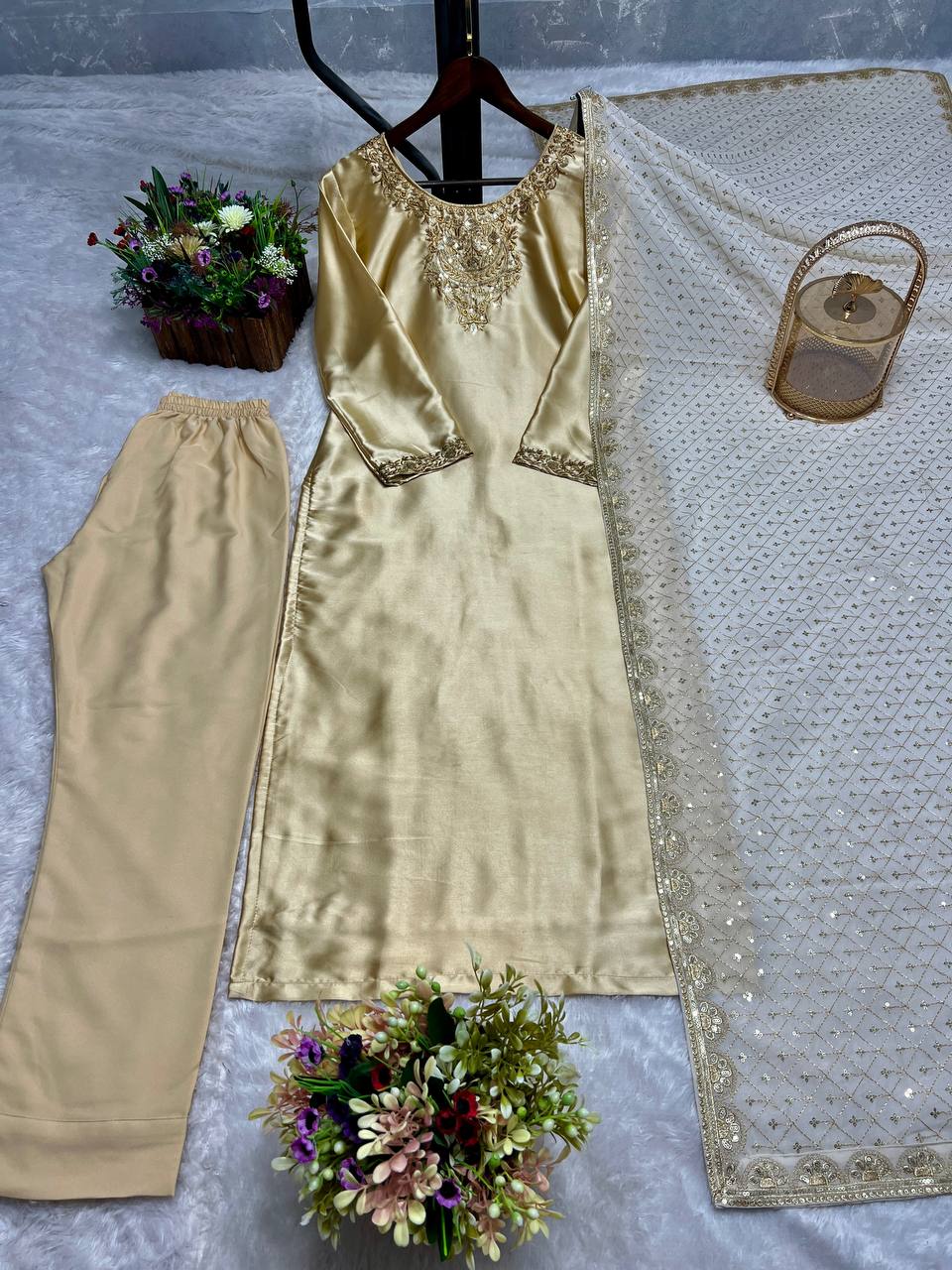 Designer Roman Silk Farshi Salwar Set