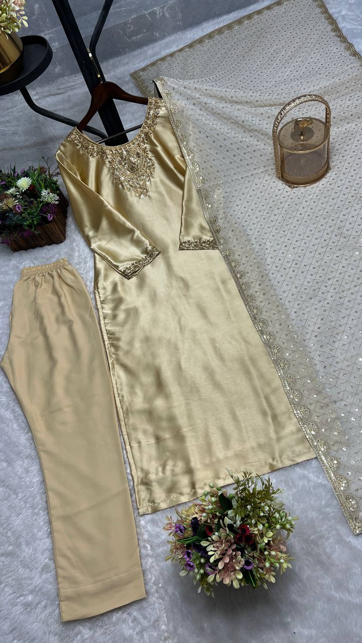 Designer Roman Silk Farshi Salwar Set