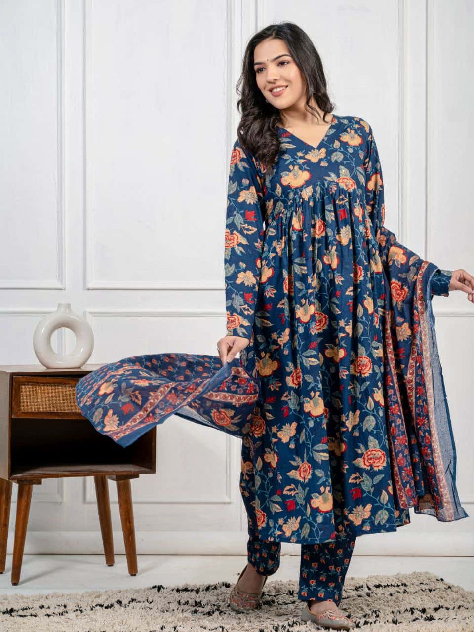 "Stay Cool and Stylish: Pure Cotton Kurti Set"