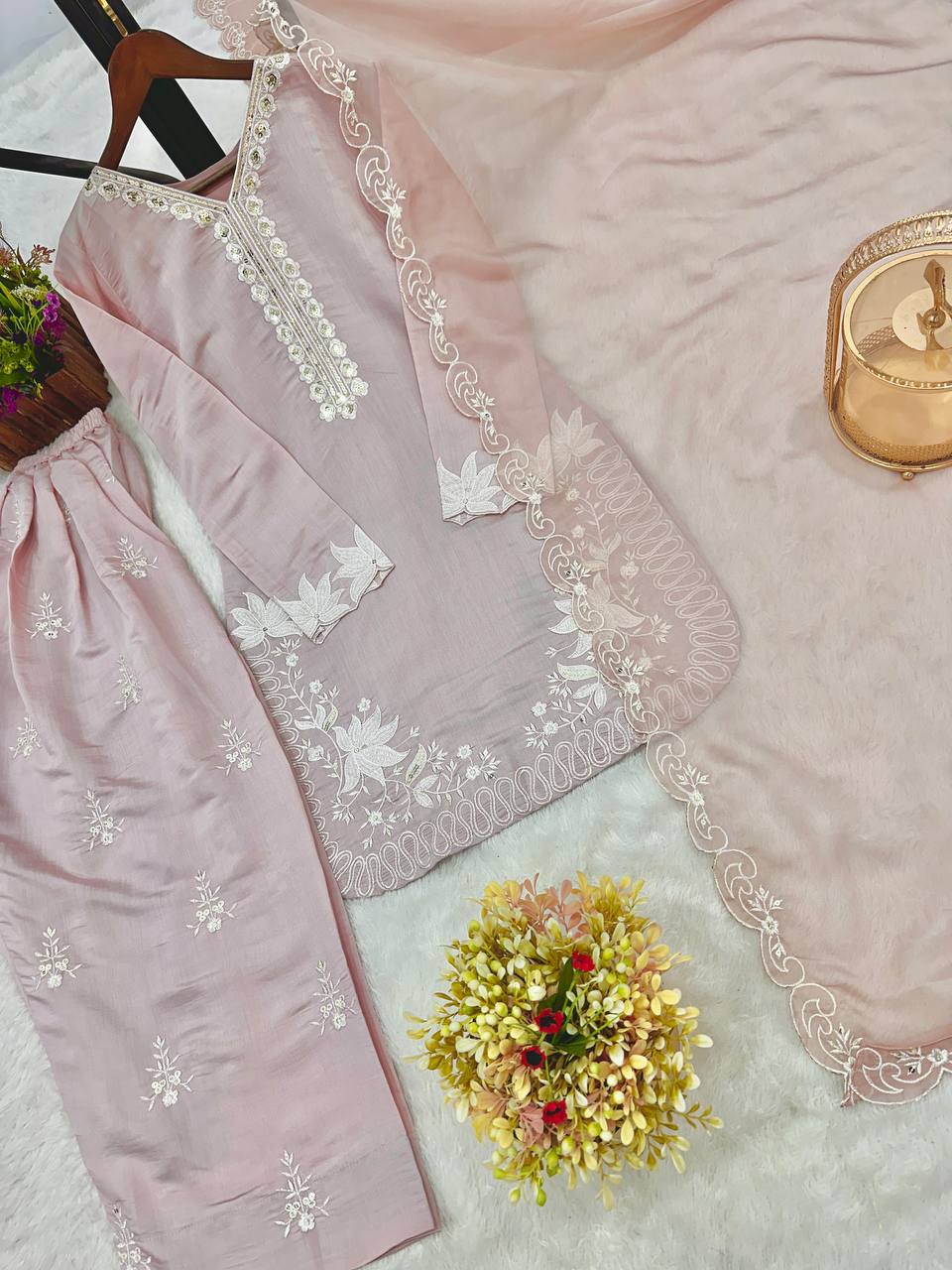 Designer Roman Silk Farshi Salwar Set