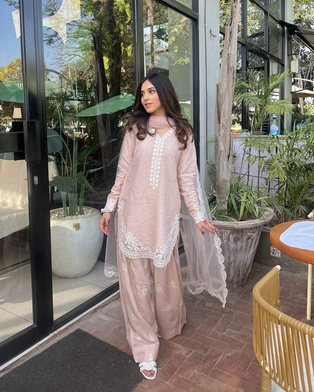 Designer Roman Silk Farshi Salwar Set