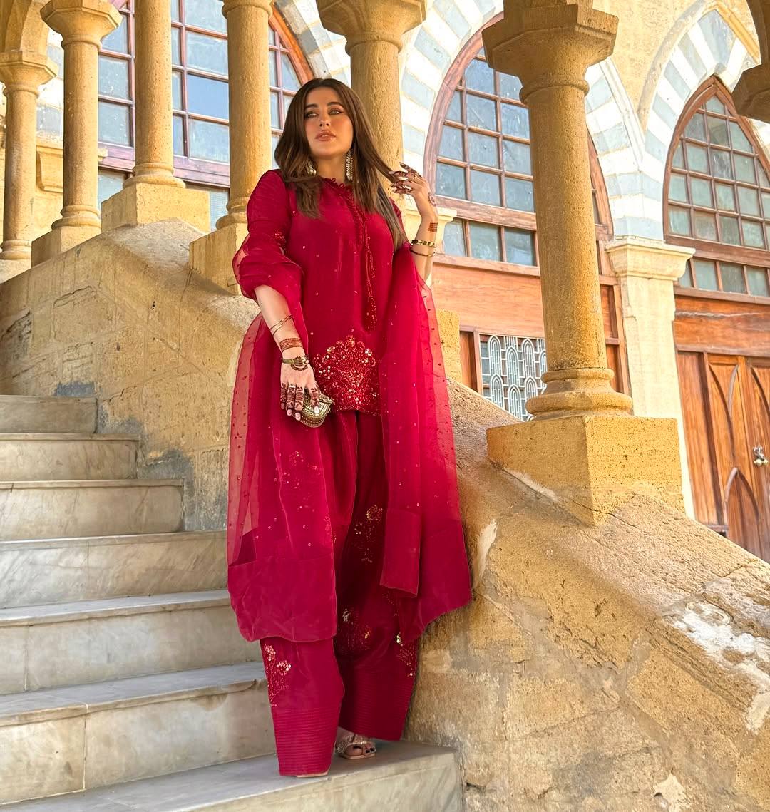 Designer Collection – Natural Crepe Silk Top, Farshi Pant & Dupatta Set