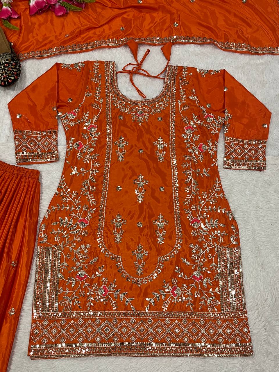 Wedding wear kurta sharara with dupatta sets