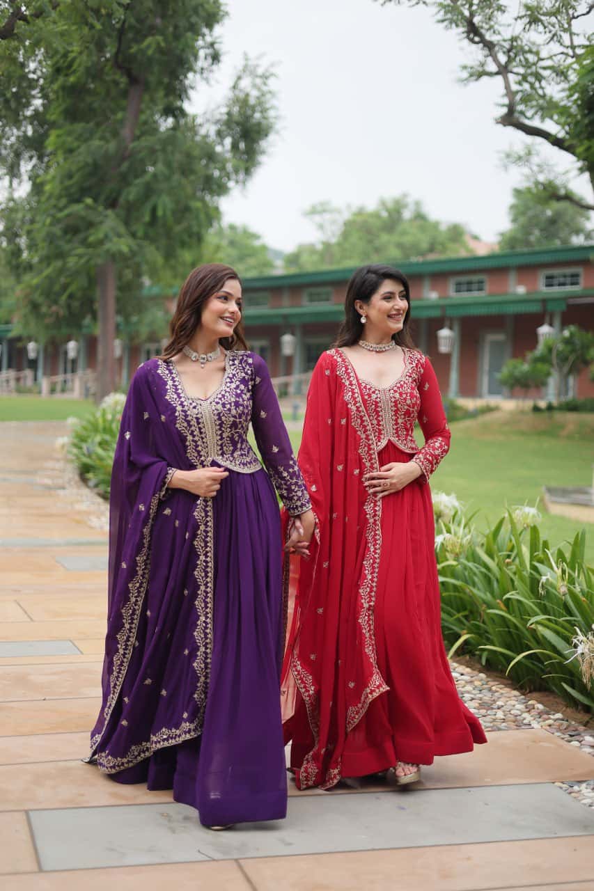 Faux Blooming Gown with Dupatta