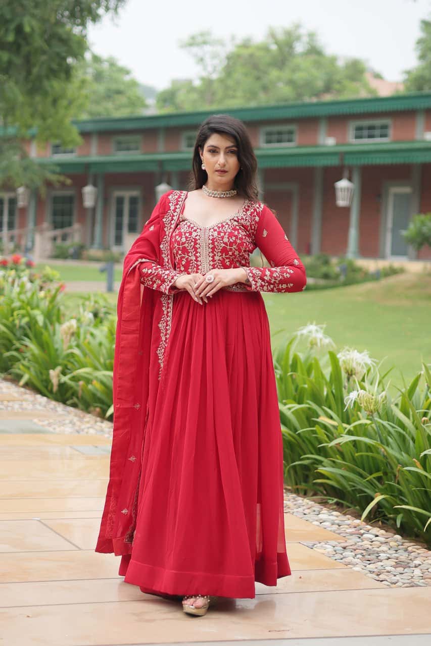 Faux Blooming Gown with Dupatta