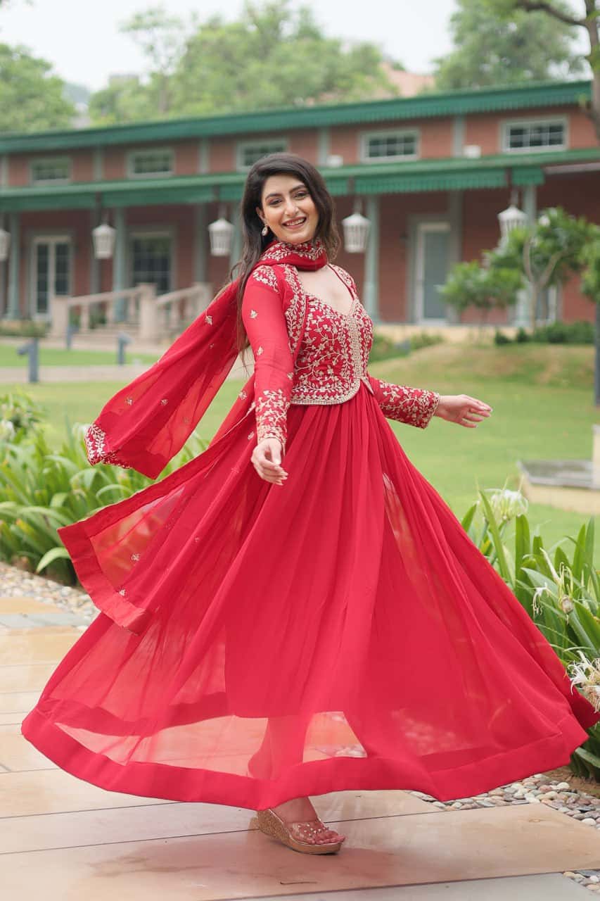 Faux Blooming Gown with Dupatta
