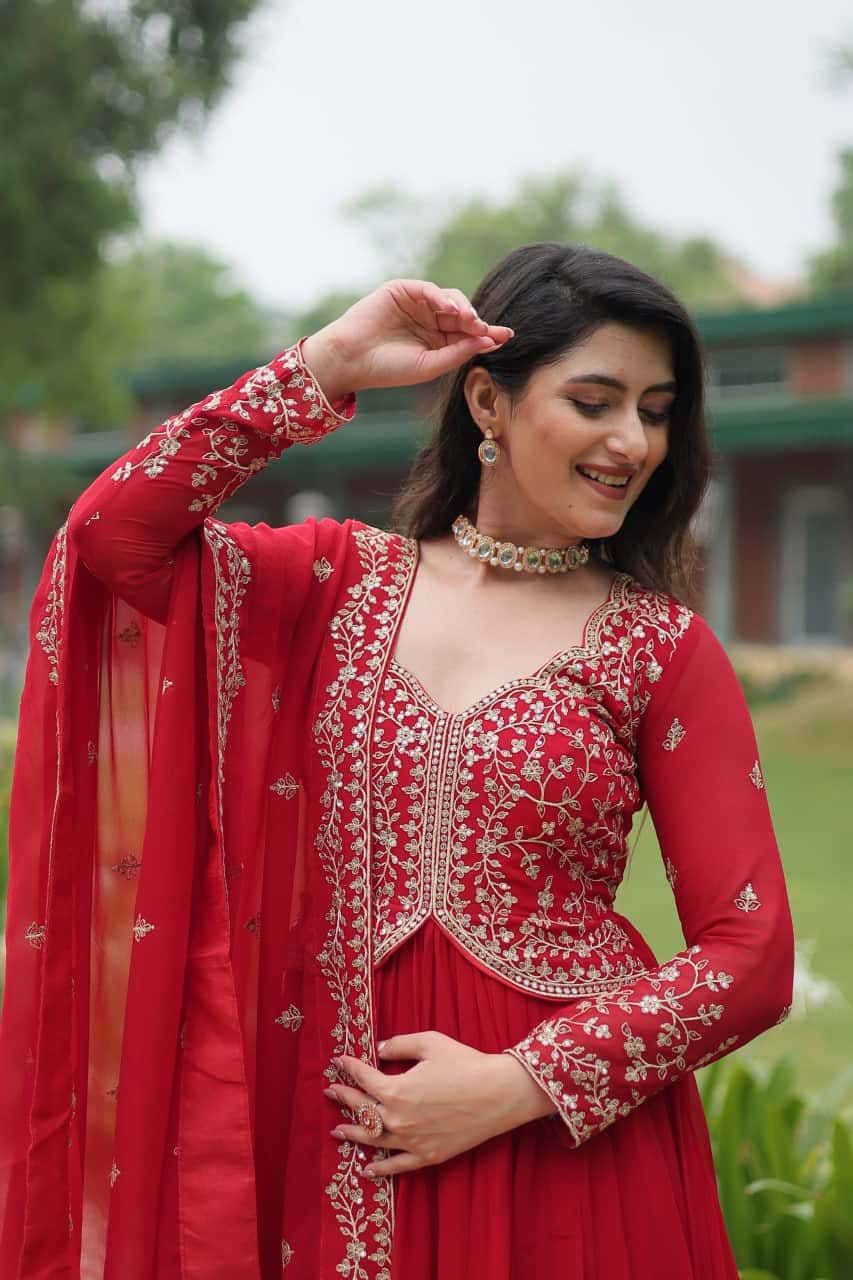 Faux Blooming Gown with Dupatta