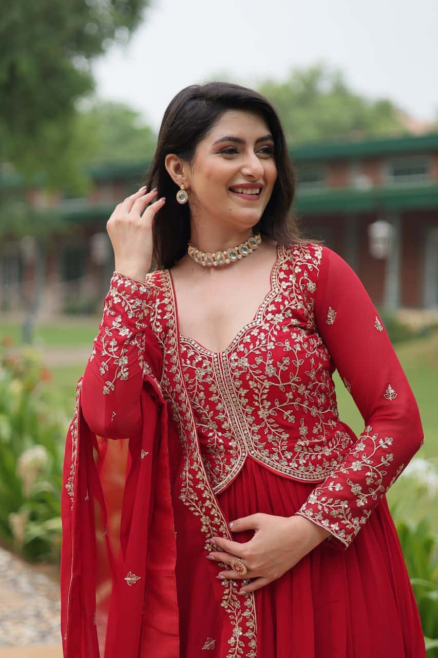 Faux Blooming Gown with Dupatta