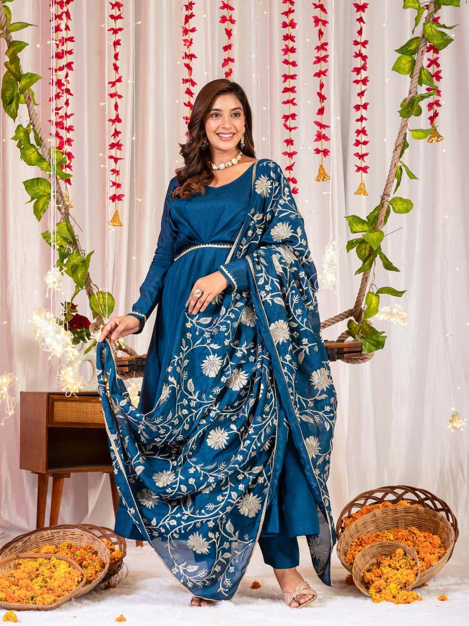 Anarkali Gown Pant with Dupatta