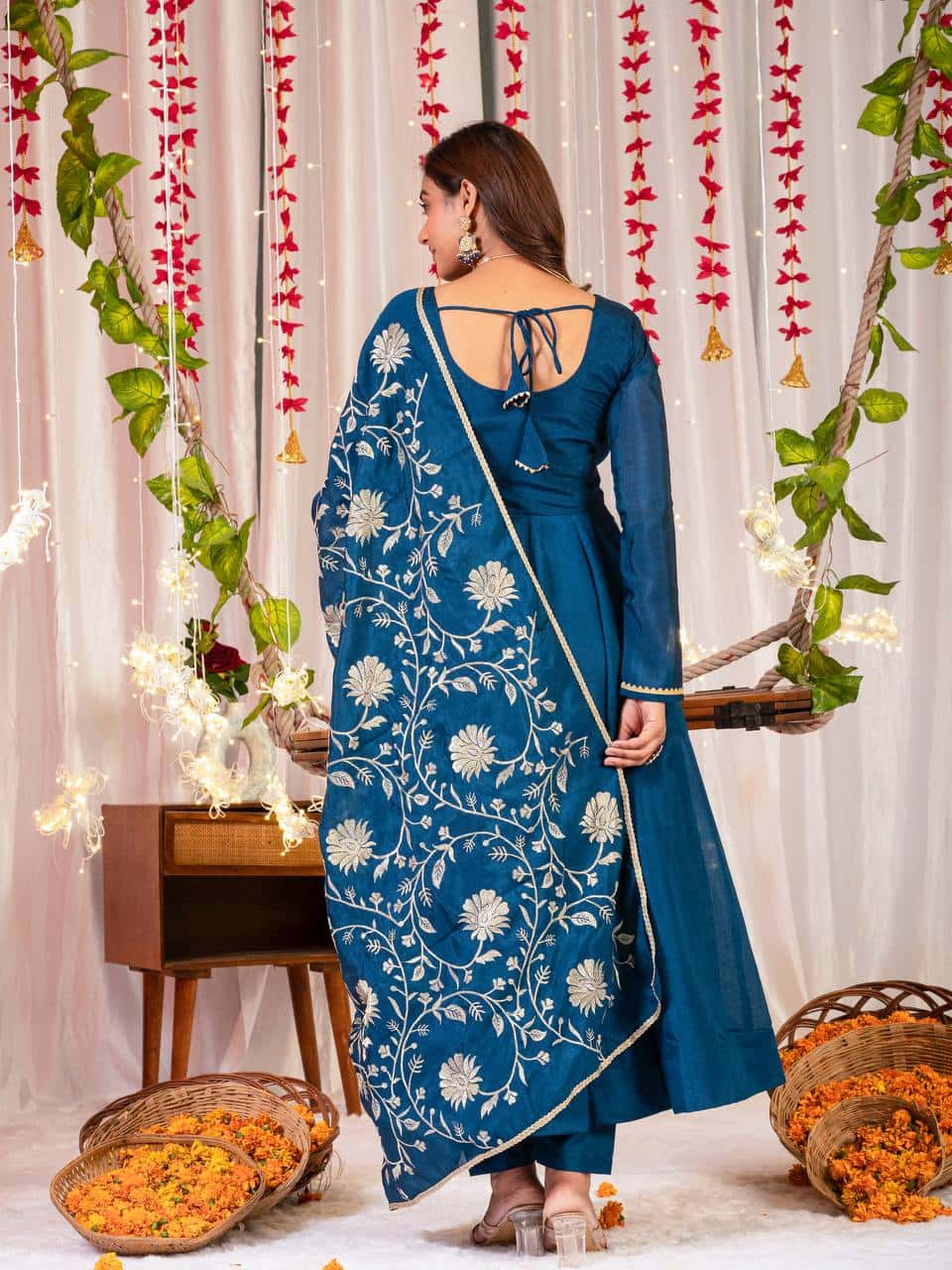 Anarkali Gown Pant with Dupatta