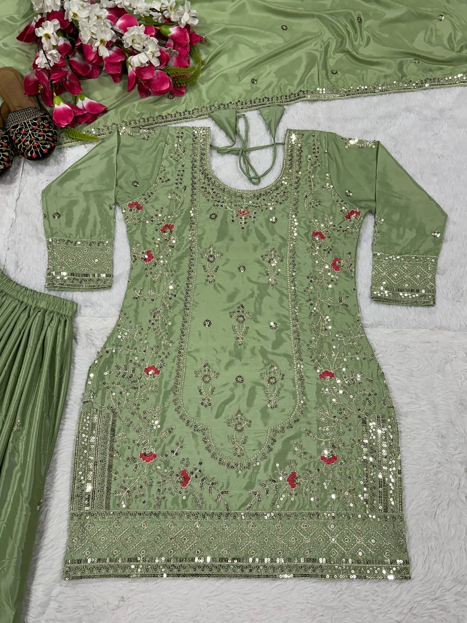 Wedding wear kurta sharara with dupatta sets