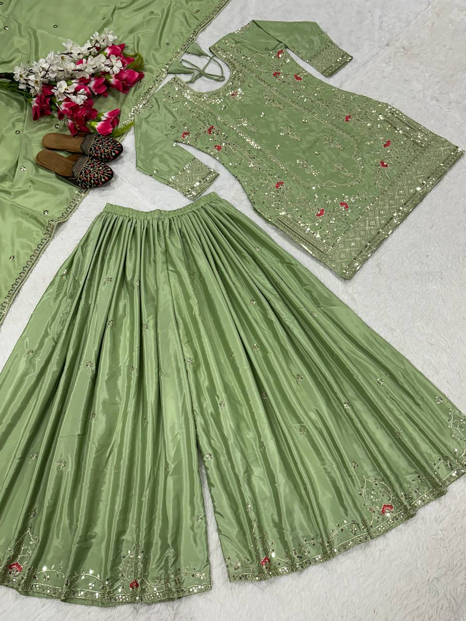 Wedding wear kurta sharara with dupatta sets
