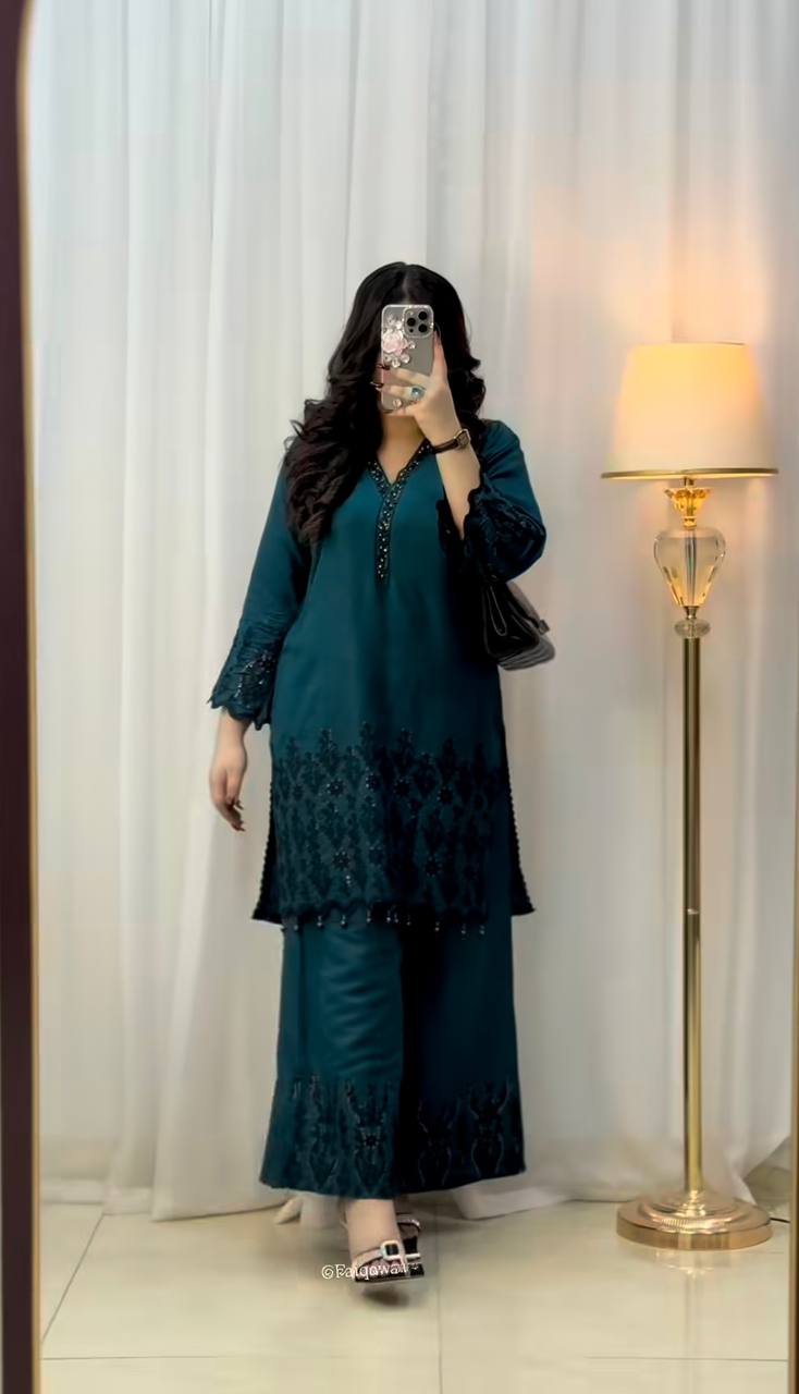 Designer silk suit set for women