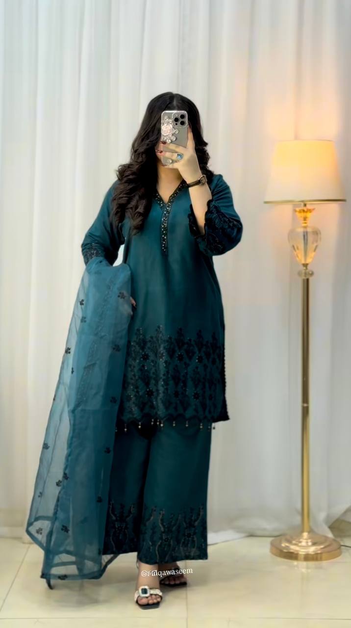 Designer silk suit set for women