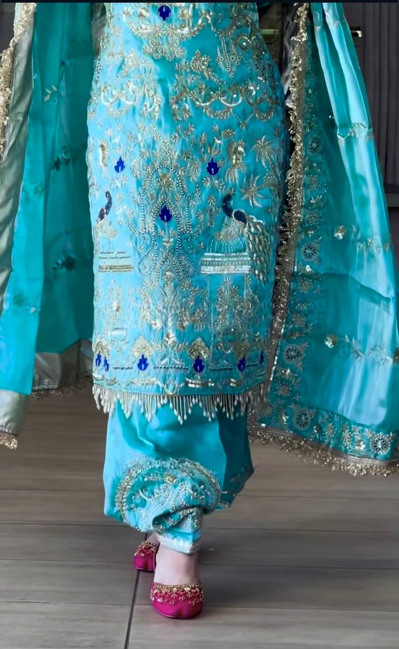 Natural crepe kurta dhoti with dupatta sets