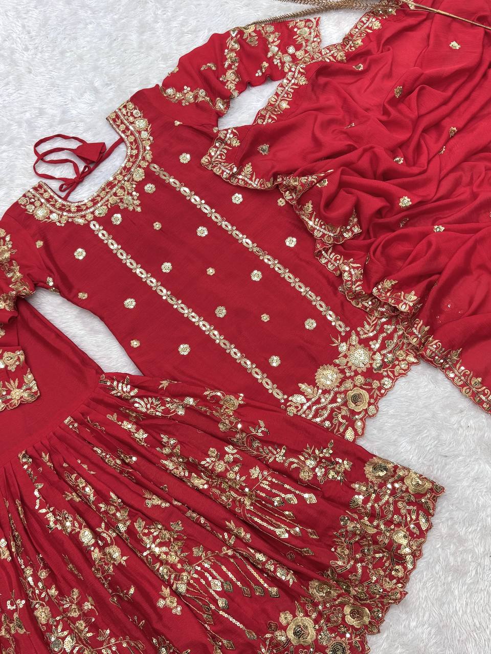 Festival wear red suit set for women