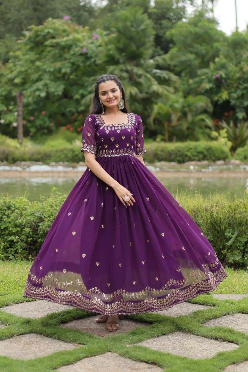 Heavy handwork Sequins work gown for women