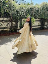 Chinnon silk gown pant with dupatta sets