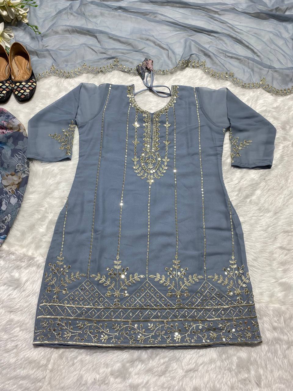 Kurta dhoti with dupatta set for women,Digital print dhoti