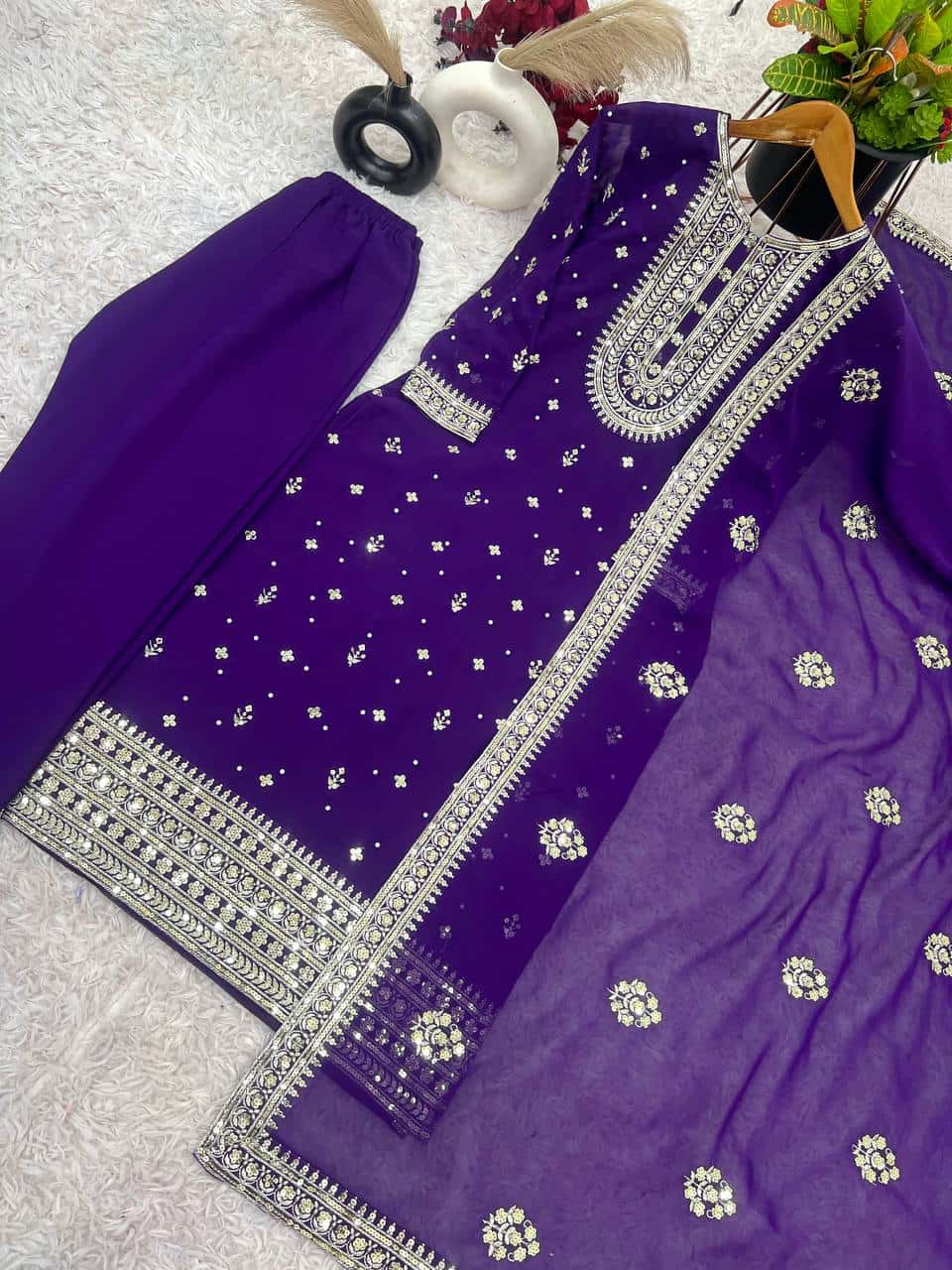 Moti work bollywood designer suit sets