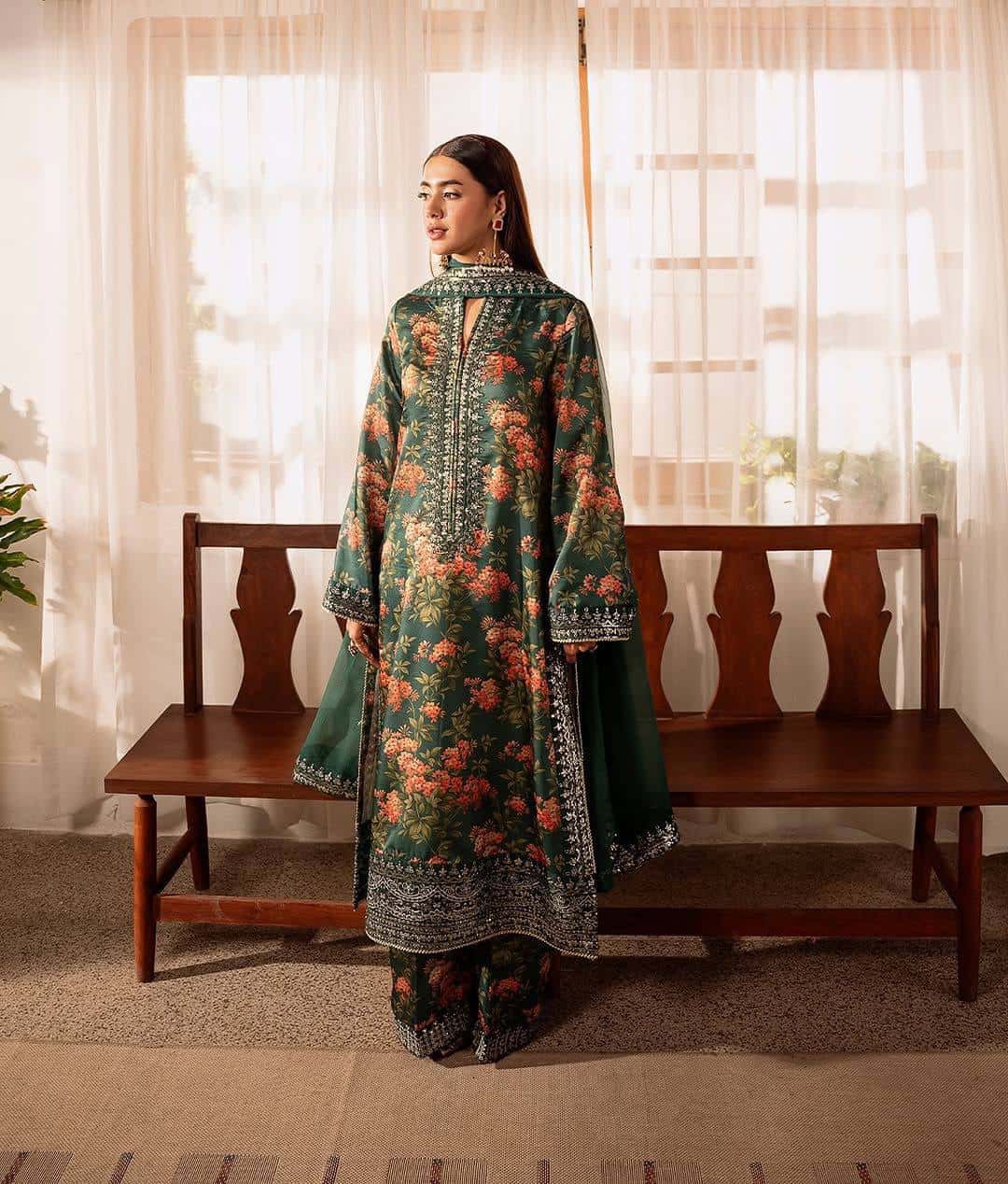 French silk digital print kurta sets