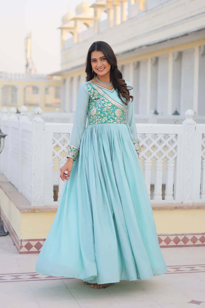 New Festival Bandhej Long Gown with purse