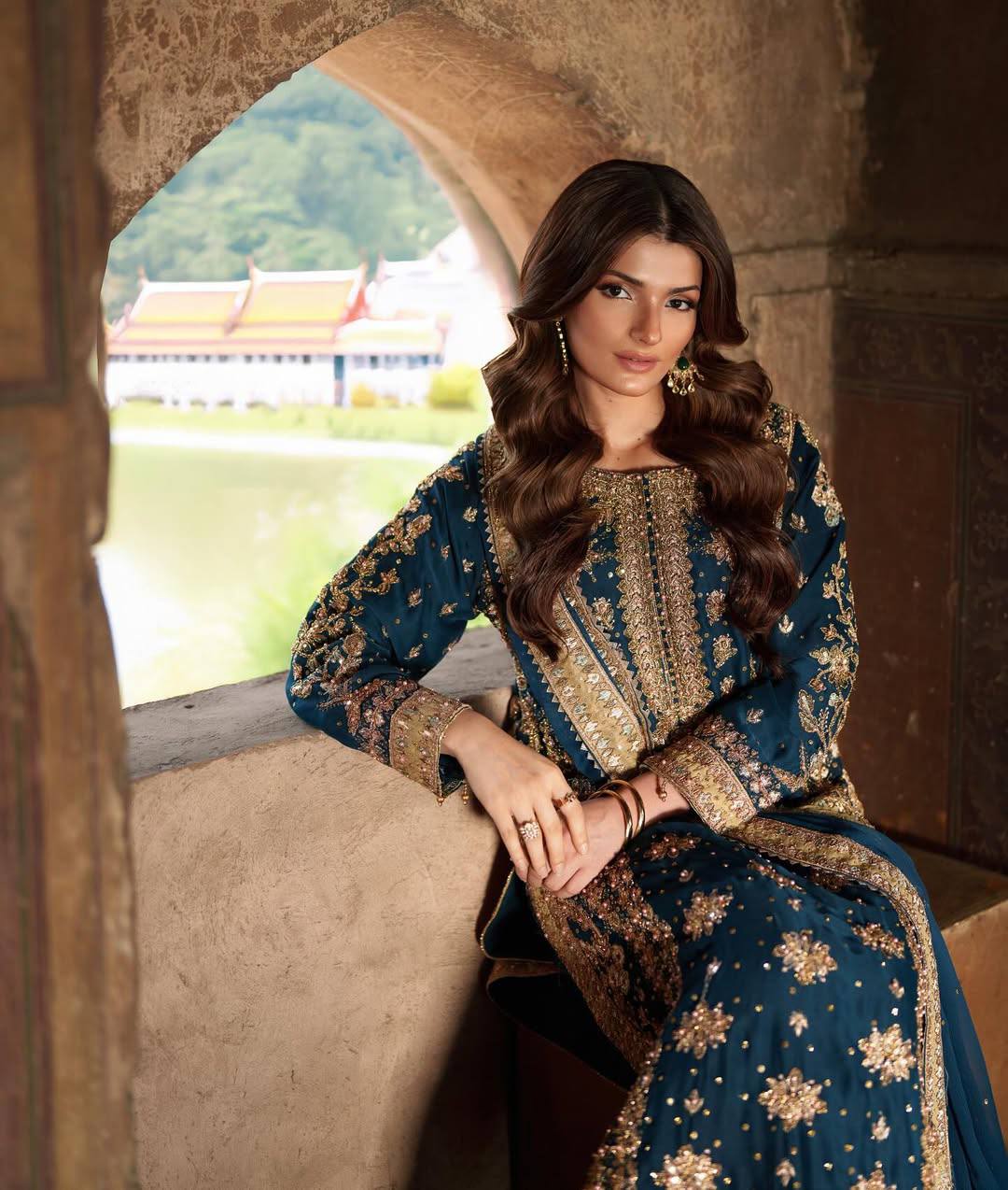 Wedding wear Heavy Georgette Embroidered Top  Bottom Set with Dupatta