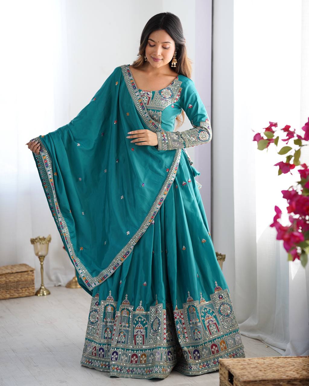 Readymade Lehenga Choli fully stitched Dupatta Set