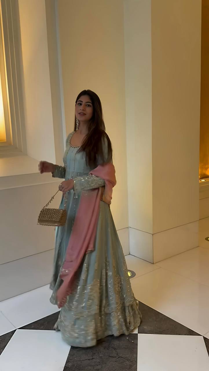 Women Anarkali star georgette kurta lehenga with dupatta sets