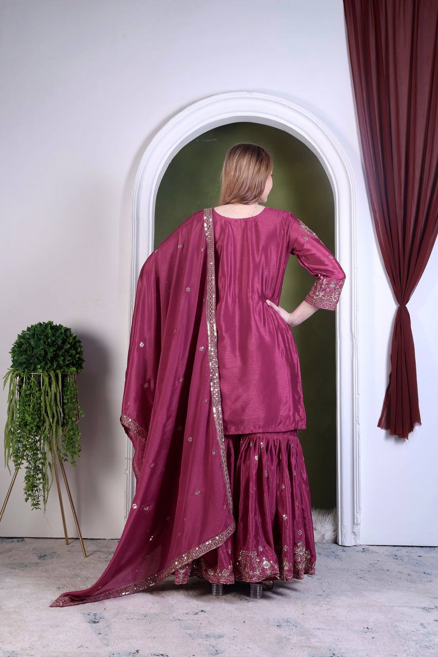 Indian wedding wear silk kurta set for women