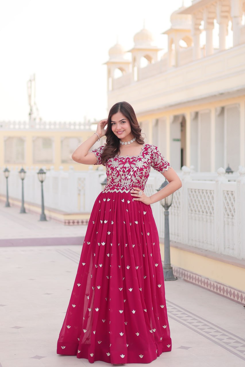 Festival and wedding wear heavy work gown for women