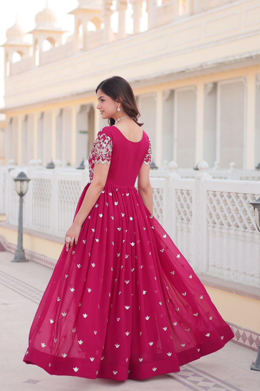 Festival and wedding wear heavy work gown for women