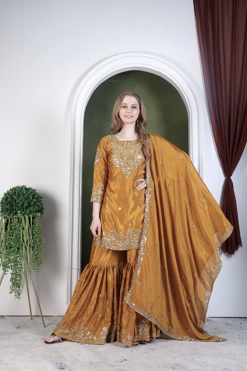 Indian wedding wear silk kurta set for women