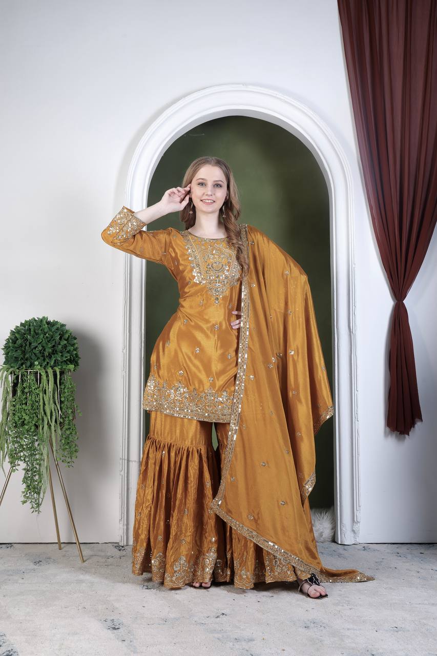 Indian wedding wear silk kurta set for women